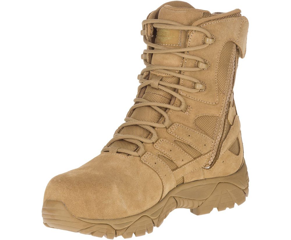 Merrell Boots Khaki - Moab 2 8\" Defense Zip Comp Toe - Womens 89WRBDJGF